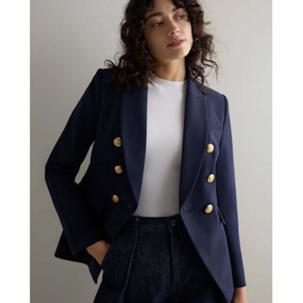 BNWT Quince Scuba Captain’s Convertible Blazer Navy Double-Breasted